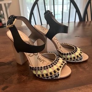 Beaded Sam Edelman block Heels